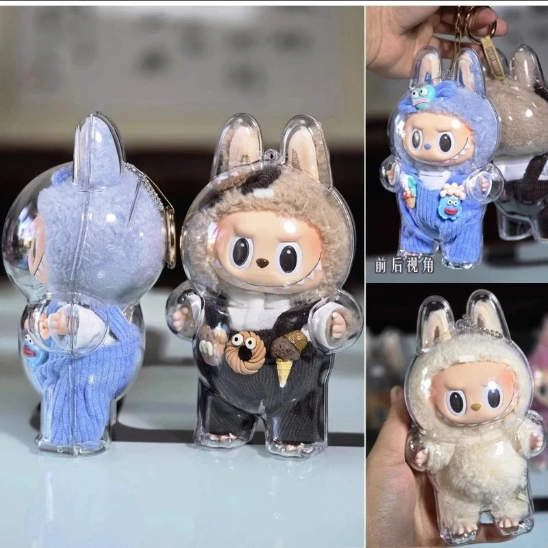 17cm Labubu Protector Case Labubu V1V2V3 Suitable for Wearing Clothes Protective Acrylic Storage Case Transparent DIY Gifts