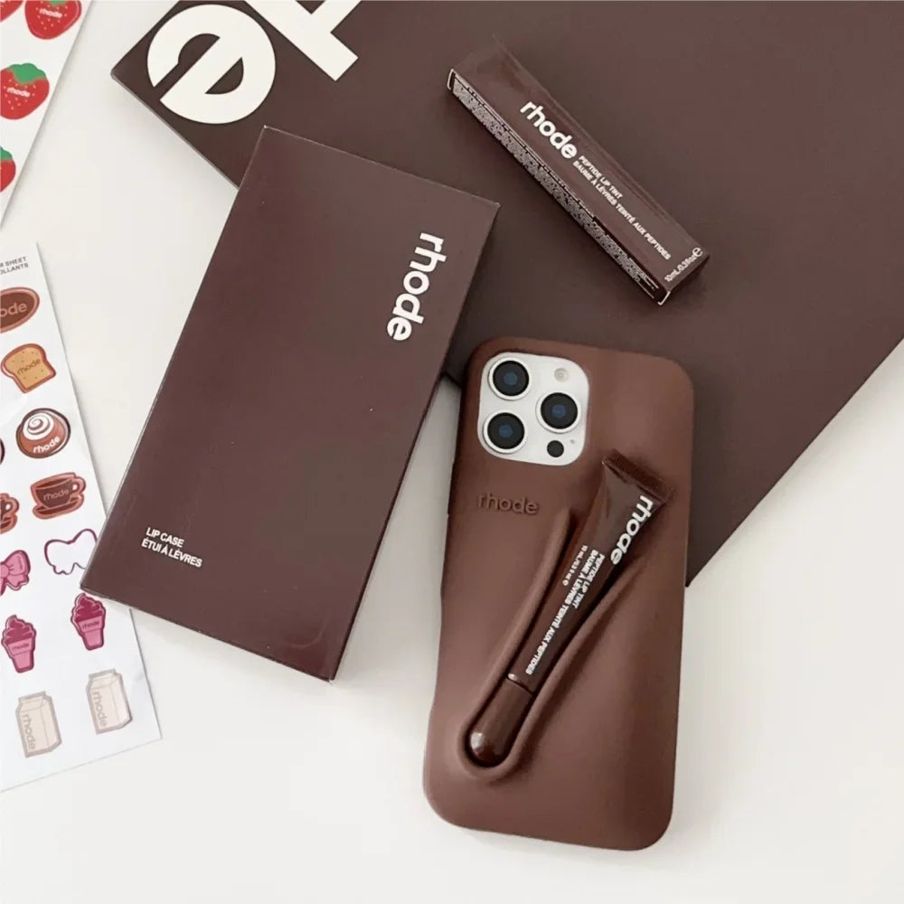 Estuche de regalo de 4 piezas Rhode Lip para iPhone con bolsa de compras