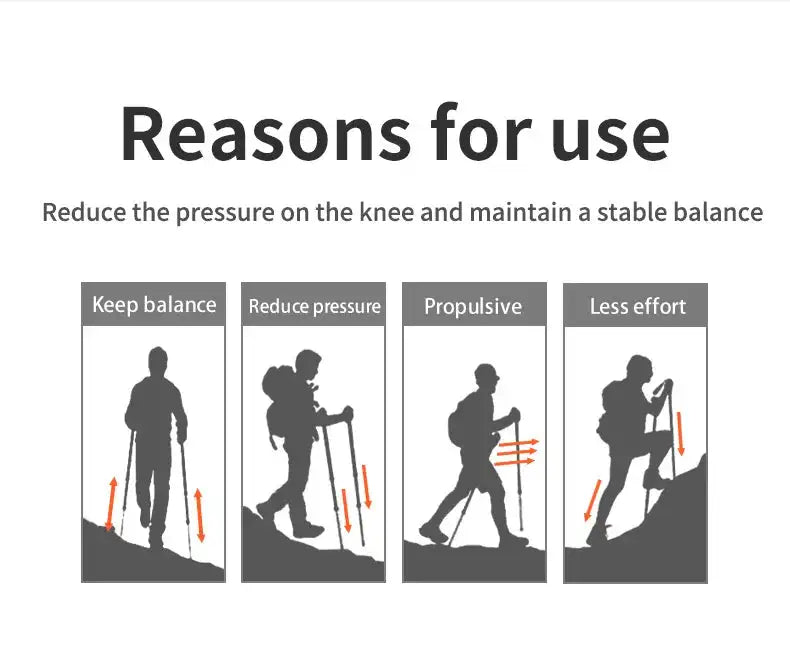 Naturehike Trekking Poles 2pcs Carbon Fiber Collapsible Telescopic Sticks Lightweight Walking Hiking Stick Climbing Stick - Lootquake