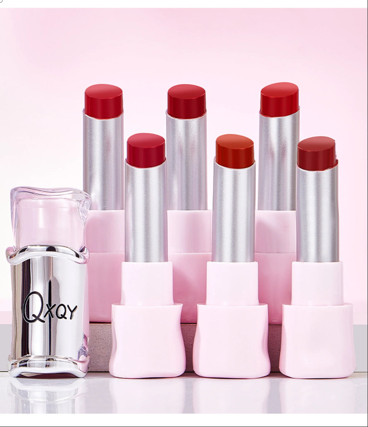 QXQY GLOSSY JELLY LIPSTICK - Brillant à lèvres effet miroir, hydratant et longue tenue, brillant à lèvres nude pour des lèvres pulpeuses et éclatantes (sans maquillage)