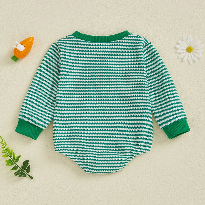 Adorable Infant Unisex Hoodies Rompers Spring Outfits Easter Bunny Carrot Embroidered Long Sleeve Bodysuits Jumpsuits - Lootquake