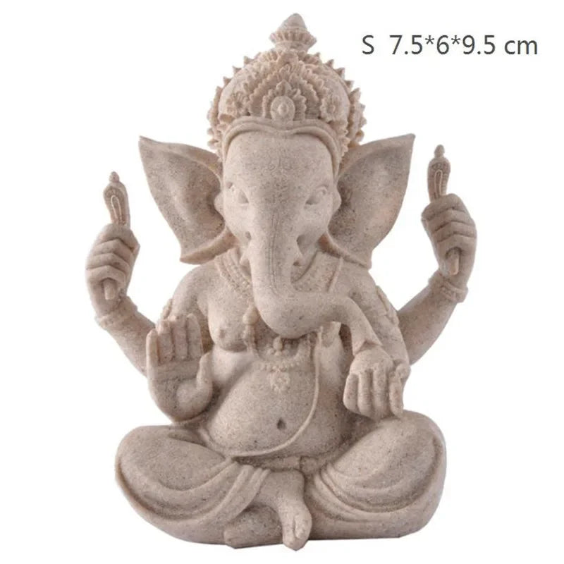 Escultura artesanal de arenisca, meditación sentada, estatua de Buda, escultura de elefante Ganesha, quemador de incienso, decoración Feng Shui,