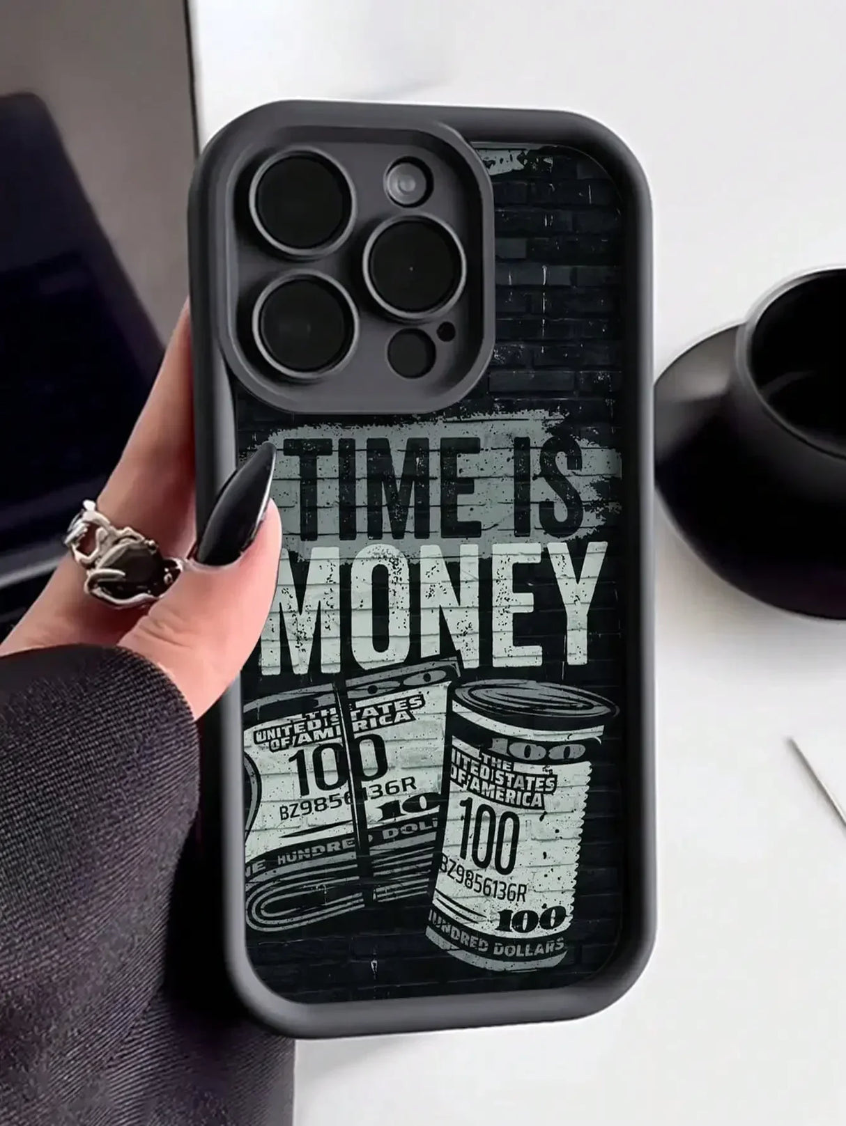 Funda para teléfono con estampado de dólares de moda