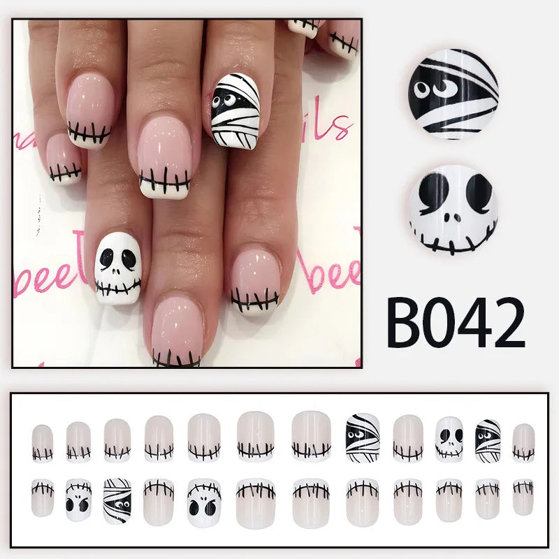 Uñas postizas de calavera aterradora para Halloween