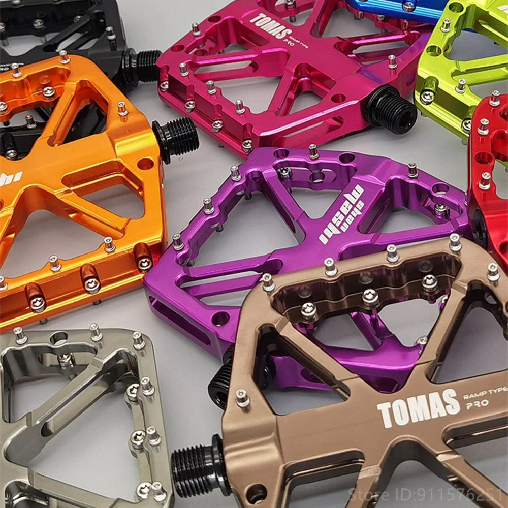 2025 New Bike Pedals MTB Mountain Road Flat Non-slip CNC 3 Sealed Bearings Green Bicycle Pedals Route Cycling Accessories