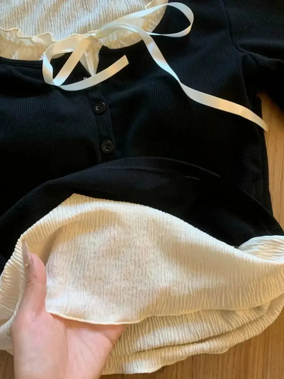 2024 Summer Kawaii Sweet Y2k Crop Tops Woman Casual Slim Long Sleeve Blouse Solid Korean Fashion Bodycon Pullover Office Lady - Lootquake