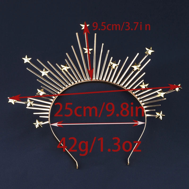 Star Shape Crown Headband Queen's Goddess Halo Halloween Costume Headwear Party Cosplay Headgear Jewelry Accessories - Lootquake