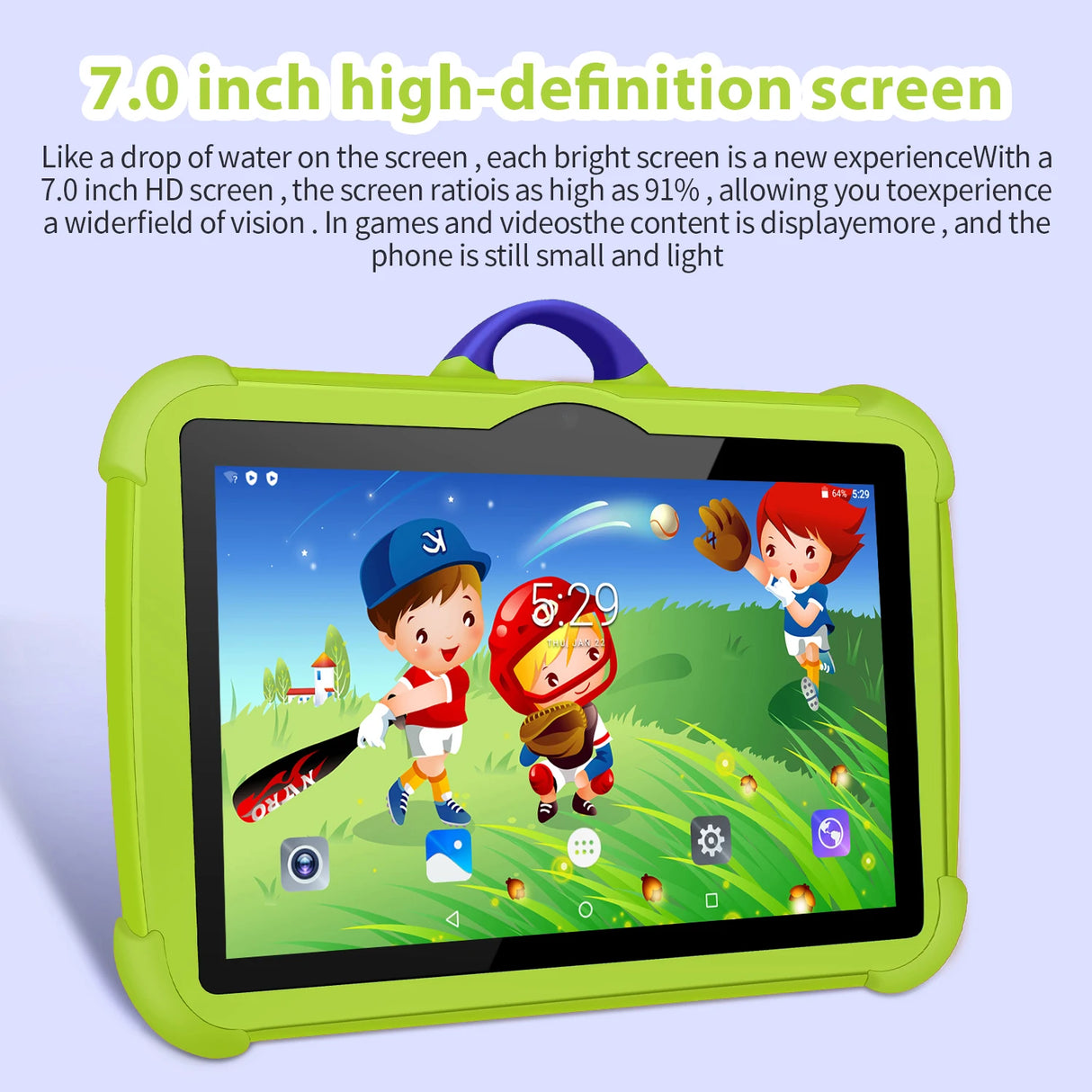 Tableta 5G WiFi de 7 pulgadas para niños, nueva tableta educativa de aprendizaje, cuatro núcleos, 4 GB de RAM, 64 GB de ROM, cámaras duales, Android 13, 2025