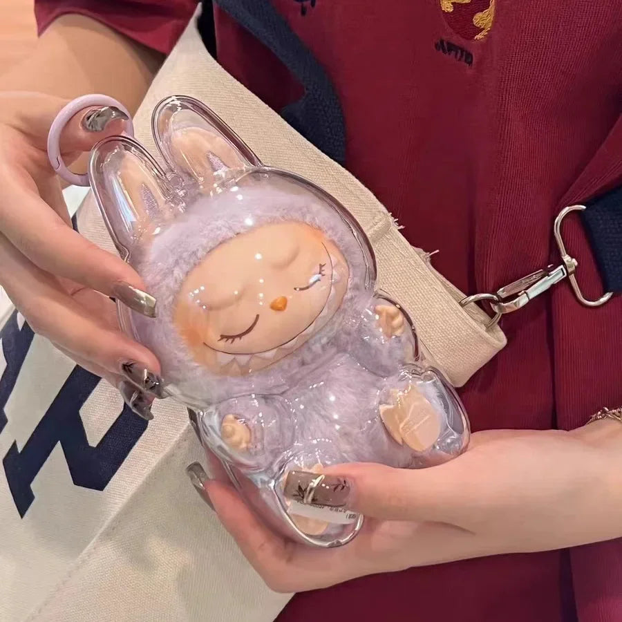 V1 V2 Labubu Protective Cover Labubu Protector Case Sitting Party Transparent Protective Shell Dust Cover Doll Transparent Cover - Lootquake