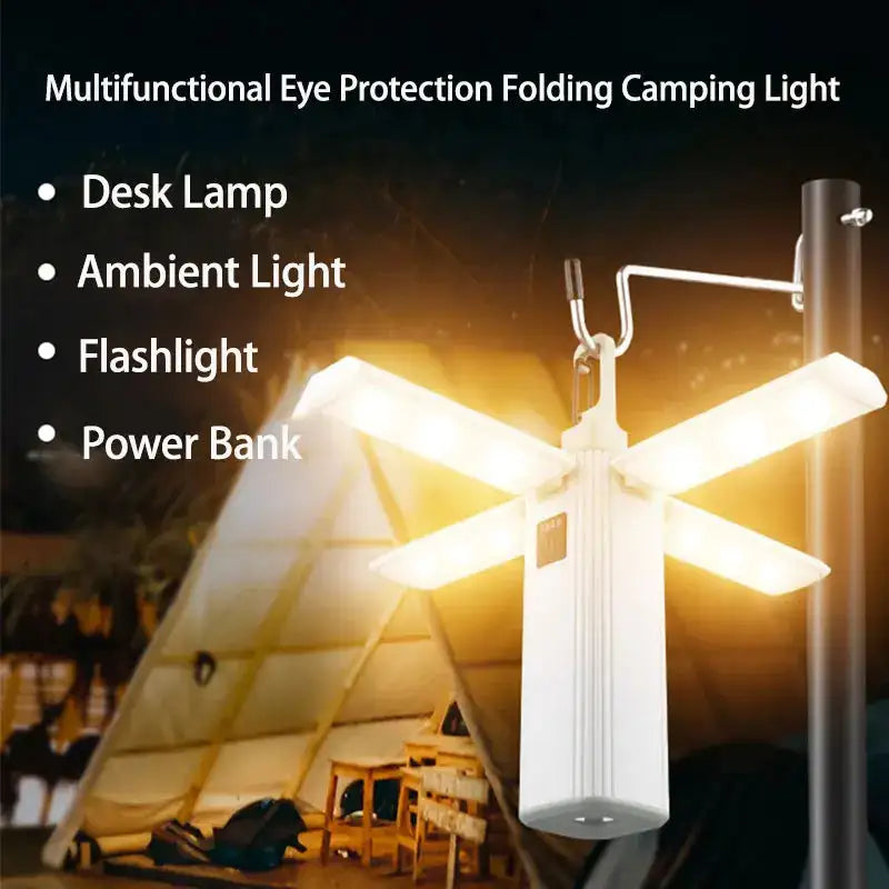 Protable Rechargeable Camping Light Tent Chandelier Ultra Long Life Multi-function Flashlight Folding Hand Lamp - Lootquake