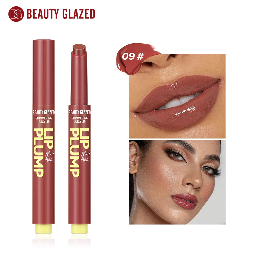 Beauty Glazed 12 Color Shimmering Juicy Lipstick,Shining Lip Plump,Moisturizing Nourishing Women Lip Makeup.Girl's Gift