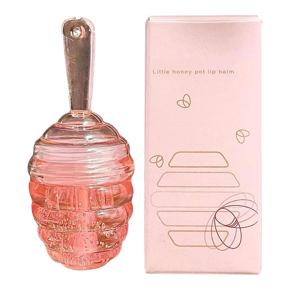 Huile à lèvres Lovely Honey Pot, brillant à lèvres, baume à lèvres hydratant pour le soin des lèvres, huile à lèvres transparente hydratante, rouge à lèvres liquide