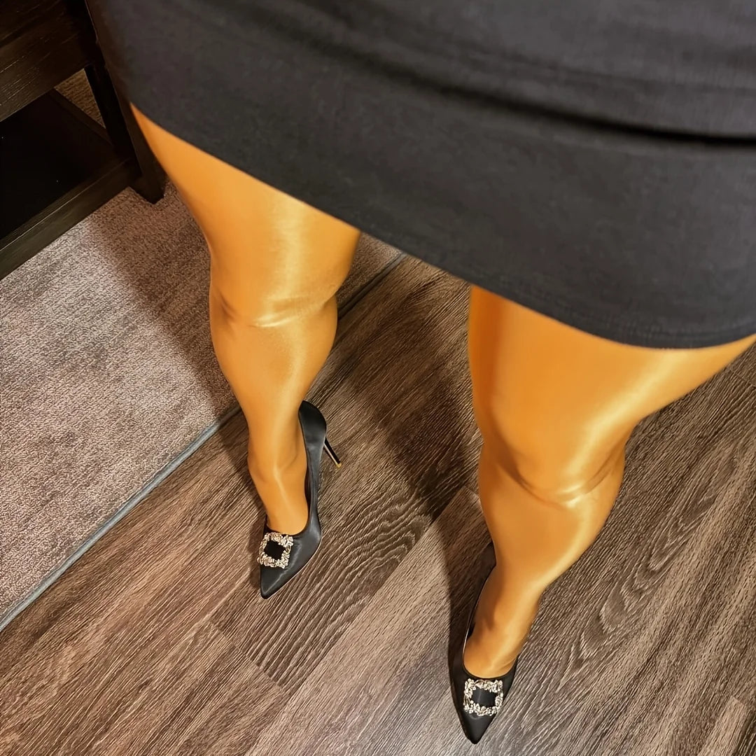 Luxury Oil Gloss Stockings 40 Den Luxury Oil Gloss Thick Pantyhose - Autumn and Winter Sexy Business Formal 1Pair