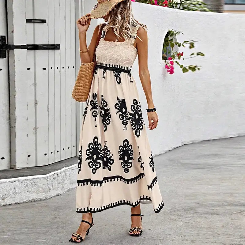 Summer Holiday Dress Women Casual Sleeveless A-Line Party Long Dress Boho Casual Sleeveless Party Dress 2024 - Lootquake