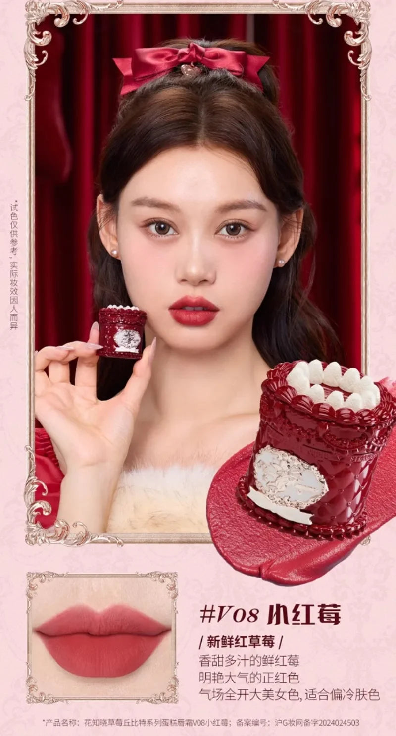 Rouge à lèvres Flowerknows Strawberry Cupid Cake Matte Velvet Lipgloss Lip Mud Makeup Korean Flower Know Lip Cream pour filles et femmes