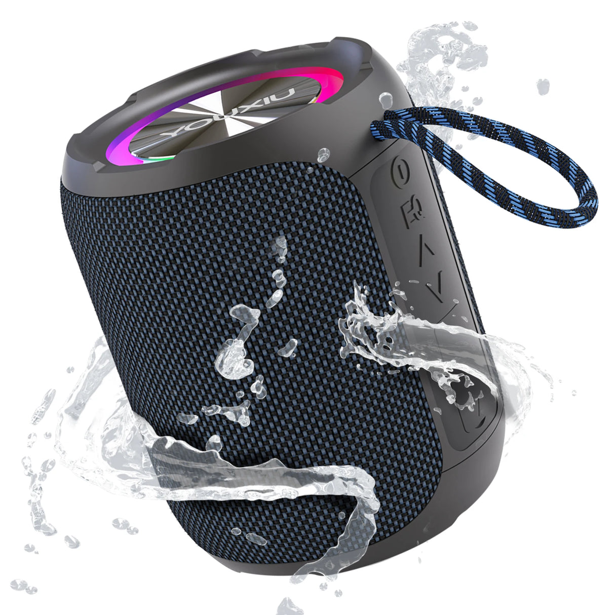 Altavoz Bluetooth portátil BT5.0 IPX7, impermeable, estéreo, música envolvente, inalámbrico, con luz LED, subwoofer, para exteriores.