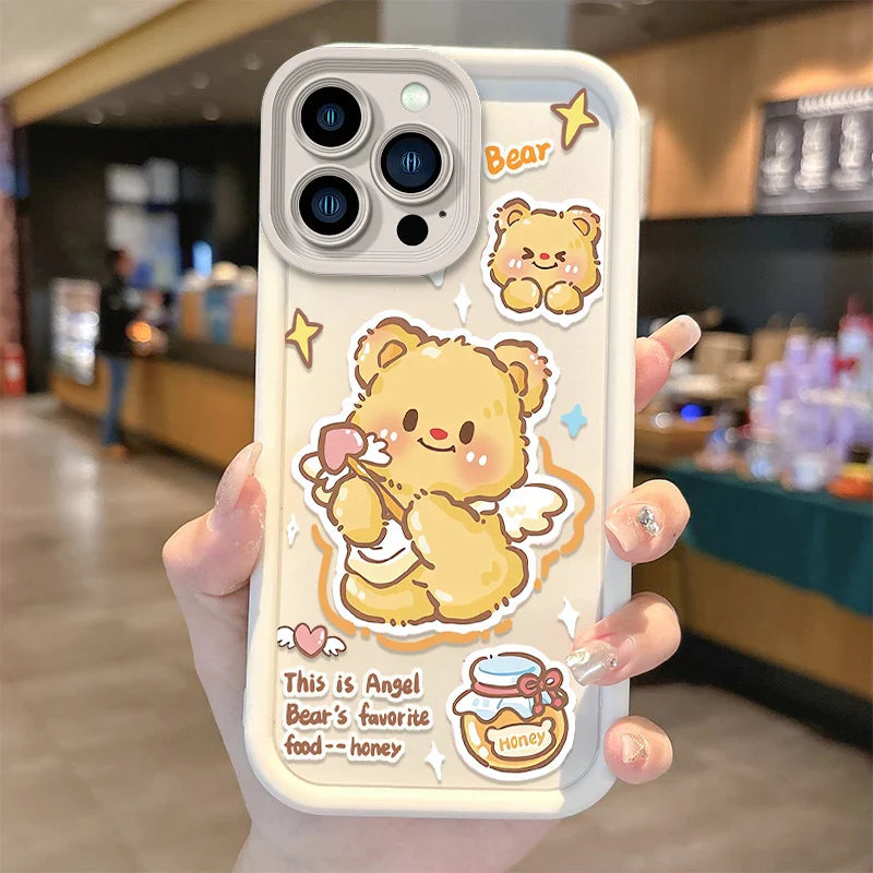Funda para teléfono con diseño de oso de mantequilla