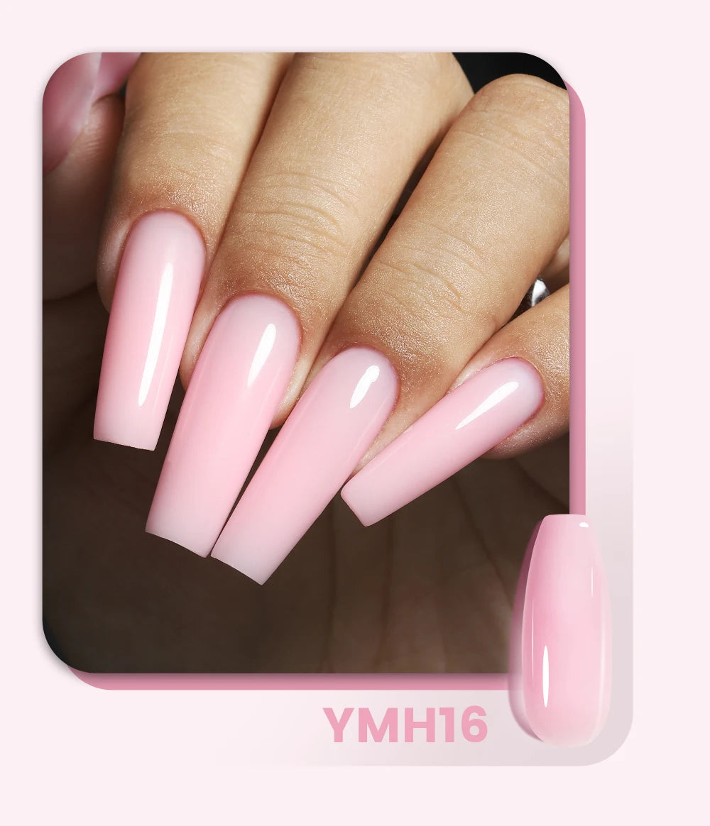 Esmalte de uñas en gel YOKEFELLOW de 15 g, color rosa nude, transparente, para construcción, extensión, remojo, UV LED, acrílico.