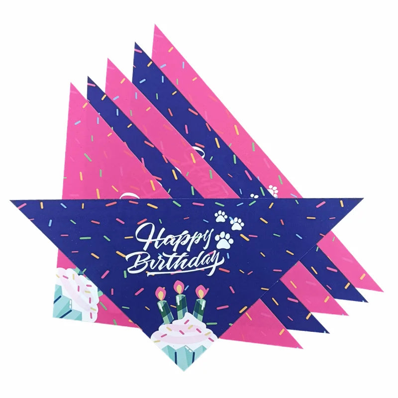 Bandana d'anniversaire pour chien, garçon et fille, fournitures de fête d'anniversaire pour animaux de compagnie, bavoirs triangulaires, écharpe, accessoires pour chien de grande taille
