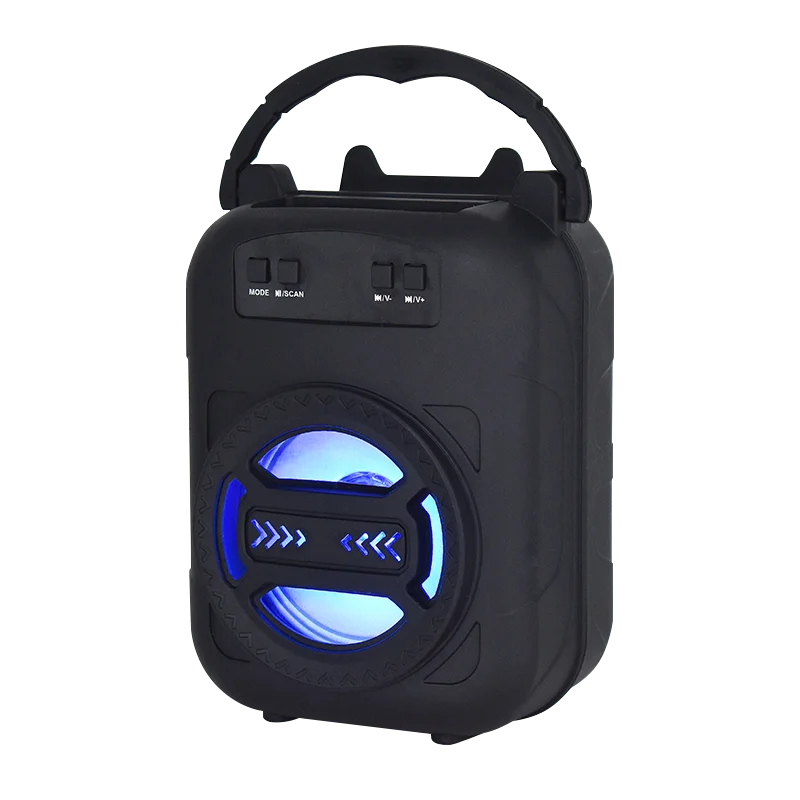 Altavoz Bluetooth inalámbrico con LED. Compatible con micrófono con cable, tarjeta TF y entrada de audio USB.