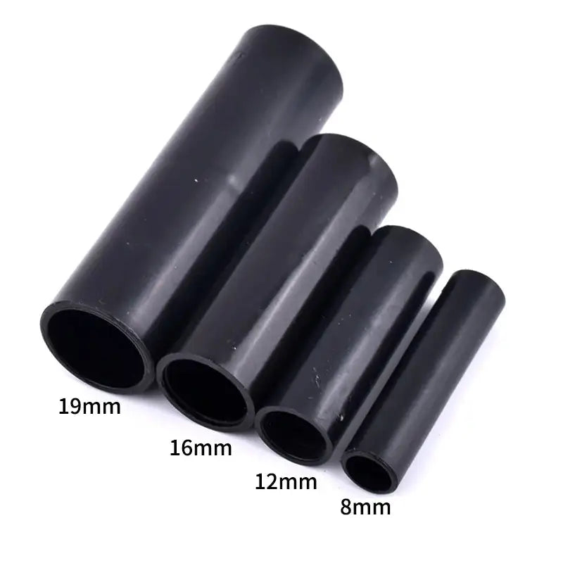 I.D 8/12/16/19mm Black Plastic Pipe Connector DIY Shelf Water Tube Joint Tent Fixed Connector Tee Four Way Elbow Straight Joint - Lootquake