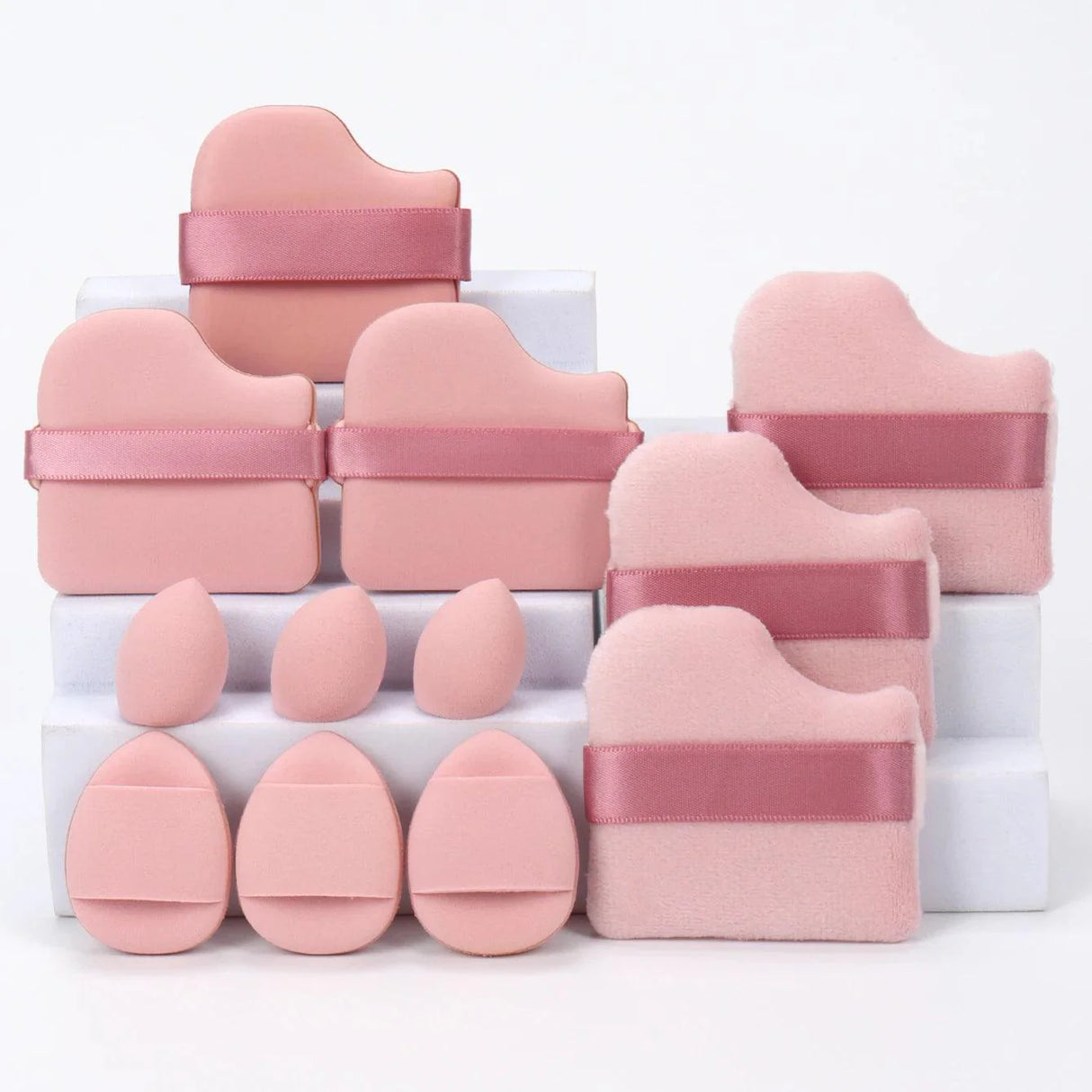 12 Piece All Purpose Makeup Sponge Set with Loose Powder Puffs Mini Air Cushion Puffs Beauty Eggs and Mini Beauty Sponges
