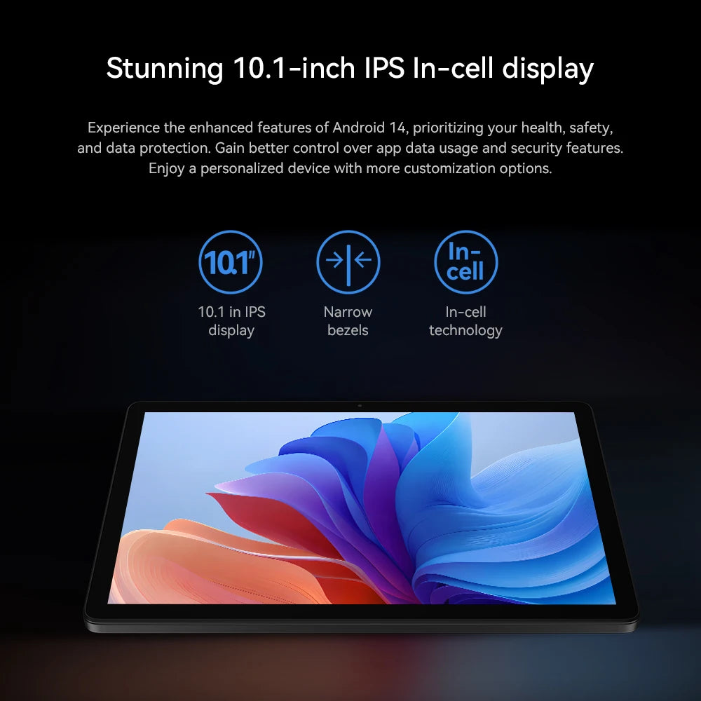 Alldocube iplay 60S 4G-LTE/WiFi Version 10.1" Tablet 4GB+8GB RAM 128GB ROM Android 14 OS 6200mAh Big Battery WiFi 6