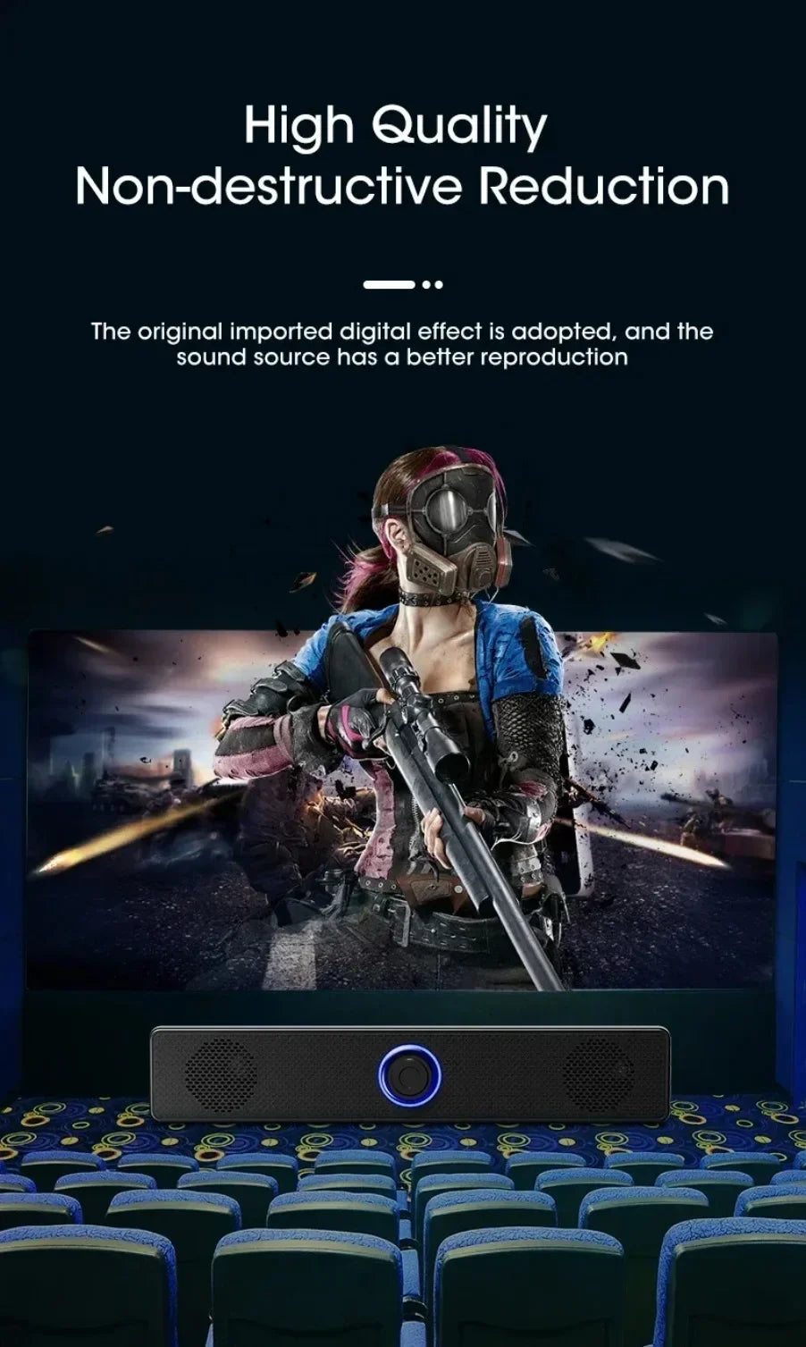 Barre de son sans fil Bluetooth et PC, haut-parleur filaire, alimenté par USB, pour téléviseur, ordinateur portable, jeux, cinéma maison, système audio surround