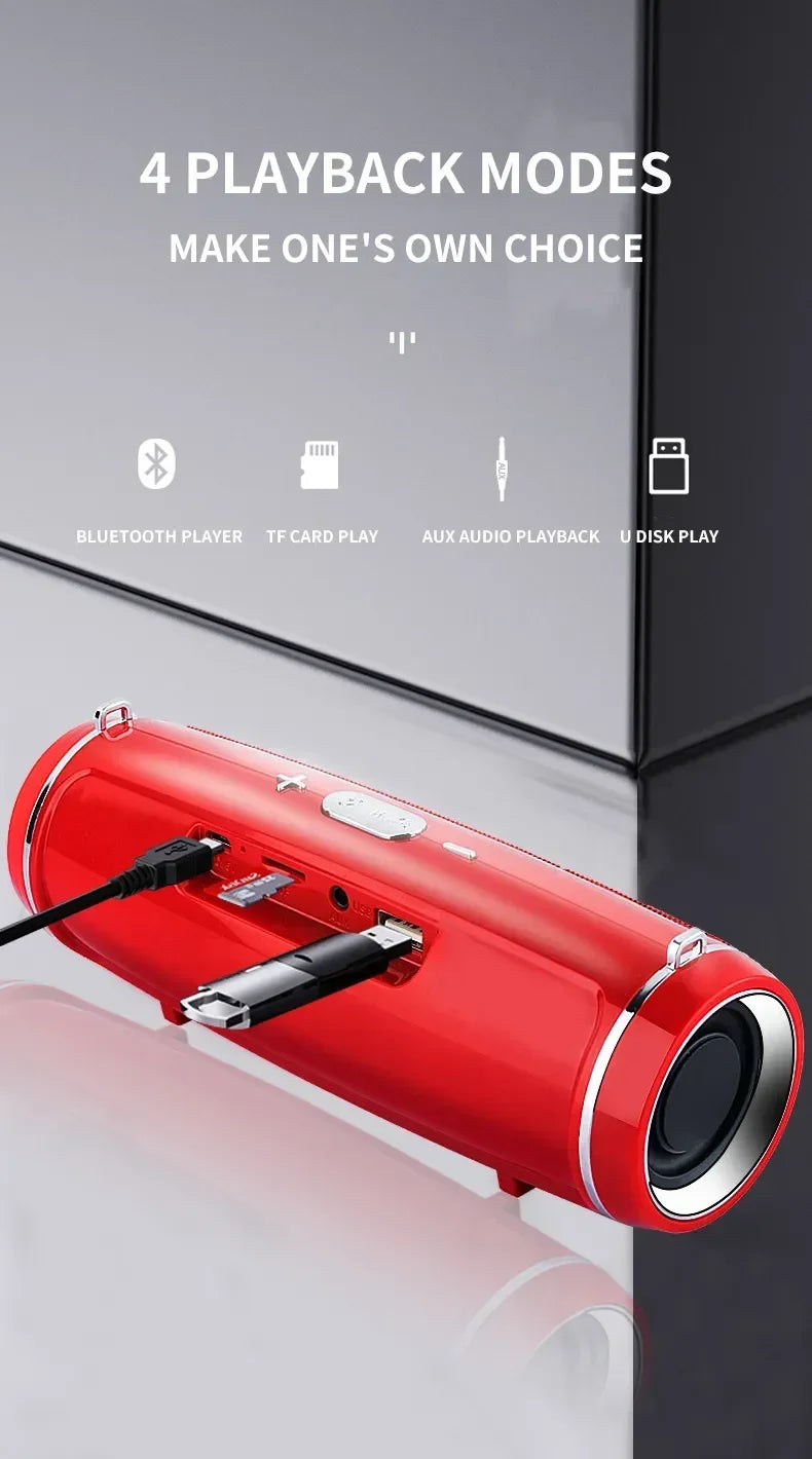 Enceinte Bluetooth portable sans fil 200 W, caisson de basses haute puissance, étanche, avec radio FM, port USB et carte TF.