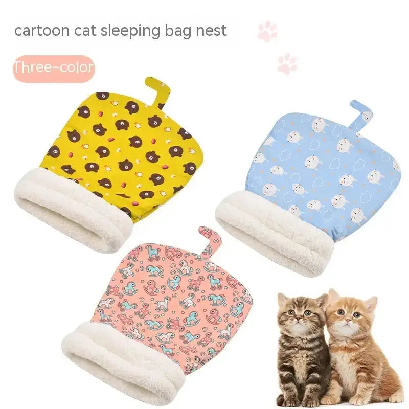 Tunnel Cat Nest Dog Nest Four Seasons Universal Warm Closed Cat Bed Pet Supplies Cartoon Cat Nest Mat Pet Mat Pet Sleeping Bag - Lootquake