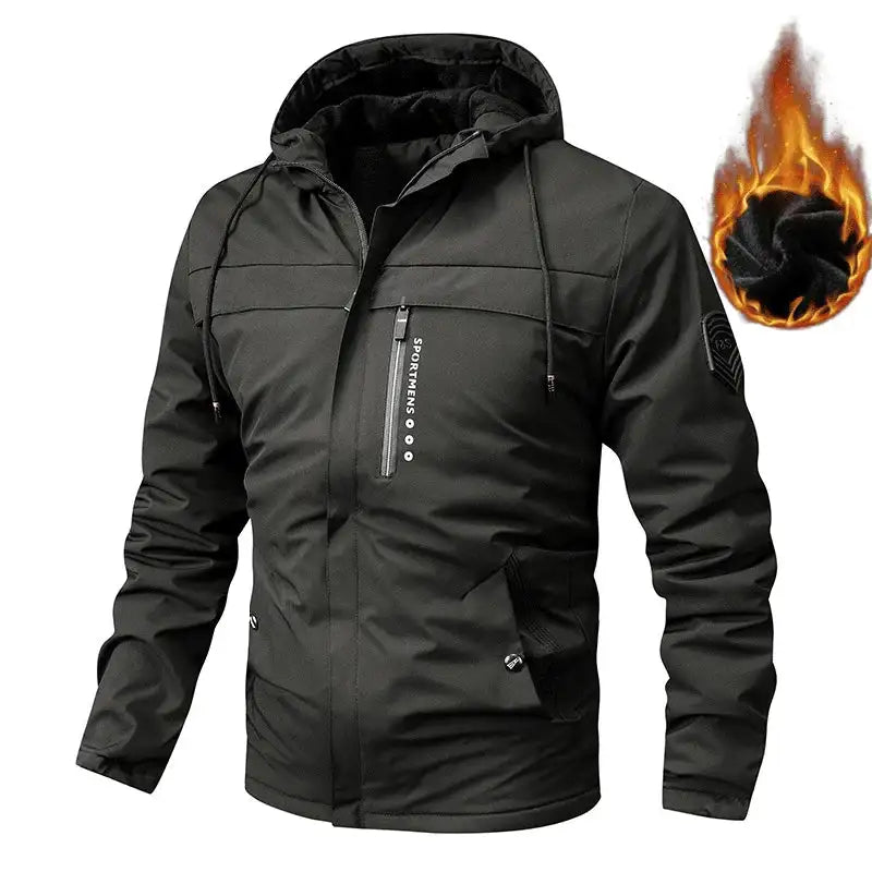 Winter Men's Warm Padded Jackets Fashion Men Fleece Lined Thermal Hooded Coats Men Mountain Ski Windbreaker Jackets Clothing - Lootquake