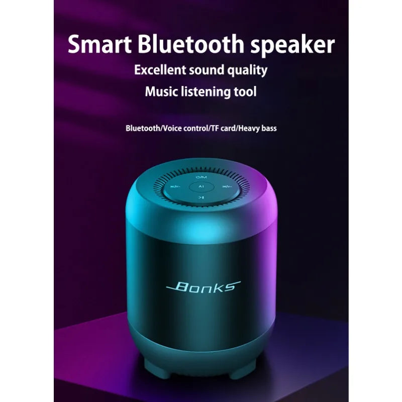 Enceinte Bluetooth sans fil, commande vocale artificielle intelligente, carte d'insertion, petit audio, téléphone portable, ordinateur de bureau