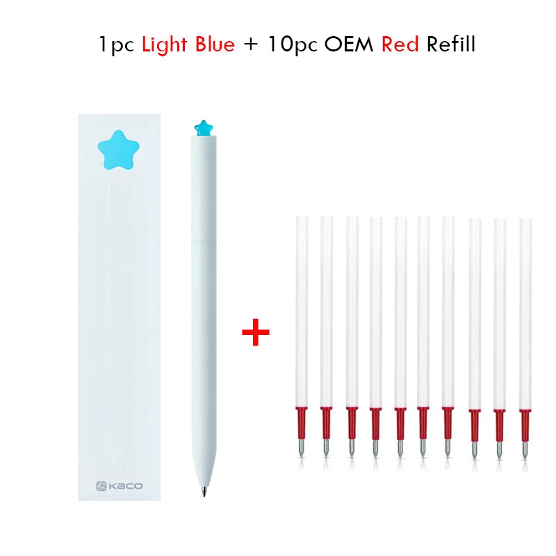 Juegos de bolígrafos de gel KACO, útiles escolares y de oficina para niños, de 0,5 mm de alta capacidad, con forma de corazón o signo del zodiaco, artículos de escritura, regalos de amor, artículos bonitos.