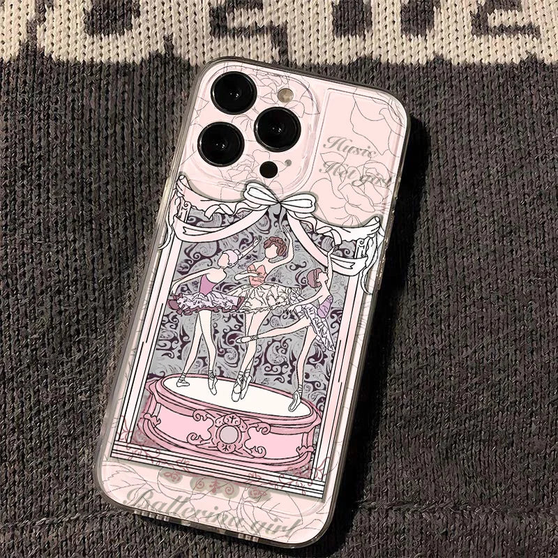 Funda para iPhone con bailarina rosa