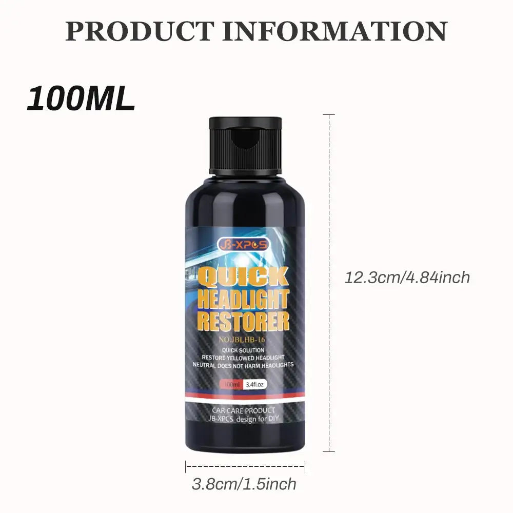 Headlight Restoration Polishing Headlamp Scratch Remover Repair Cleaning Paste Remove Oxidation Headlight Polish Liquid LHB-16 - Lootquake