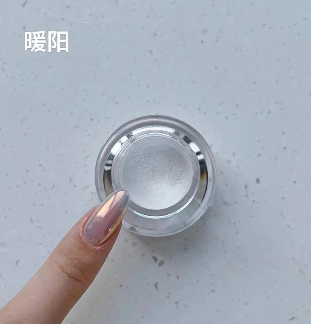 1Pc Moonlight Mirror Nail Powder Silver Fine Glitter Metallic Effect Pigment Gel Polish Chrome Holographic Nail Powder Art Salon