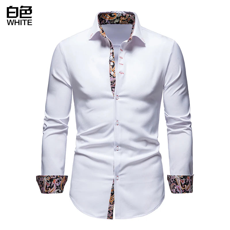 Men's Shirt with Collar White Shirts Man Long Sleeve Men's Shirts 2023 Mens Polo Shirts for Men Famous Brands - Lootquake
