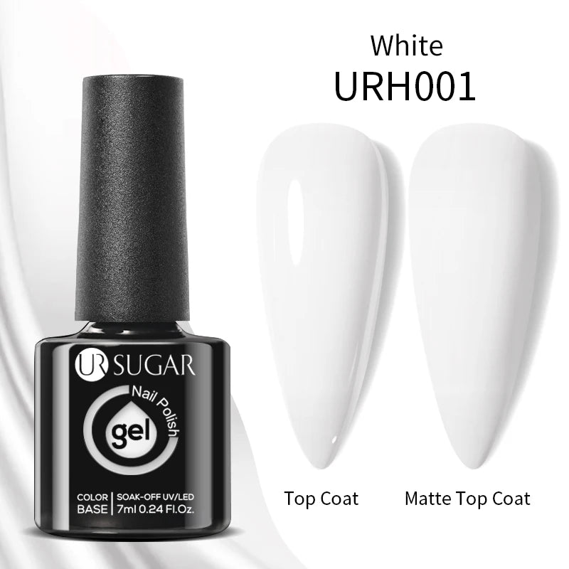 UR SUGAR Esmalte de uñas en gel con base de goma, color azul, dorado, con brillo, capa superior, esmalte de uñas en gel UV LED, para manicura