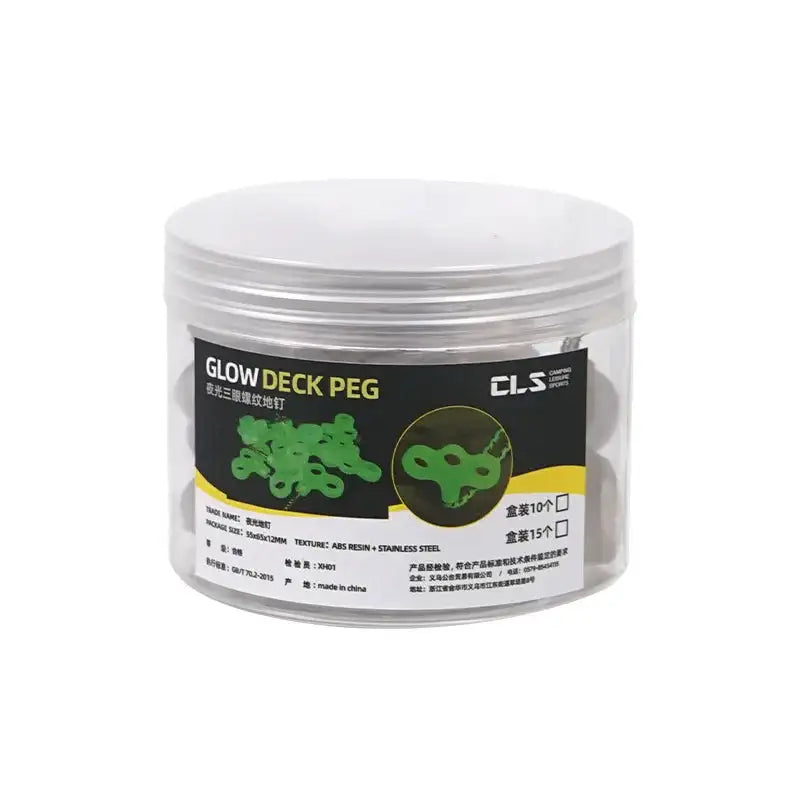 10/15pcs Camping Glow Deck Nails Outdoor Travel Hiking Tent Accessories 3 Holes Screw Spikes Luminous Metal Canopy Pegs Stakes - Lootquake