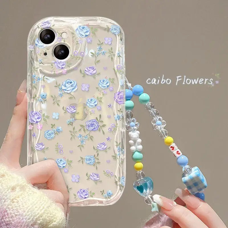 Flower Bracelet Wrist Strap Back Cover Chain Accessory For iPhone