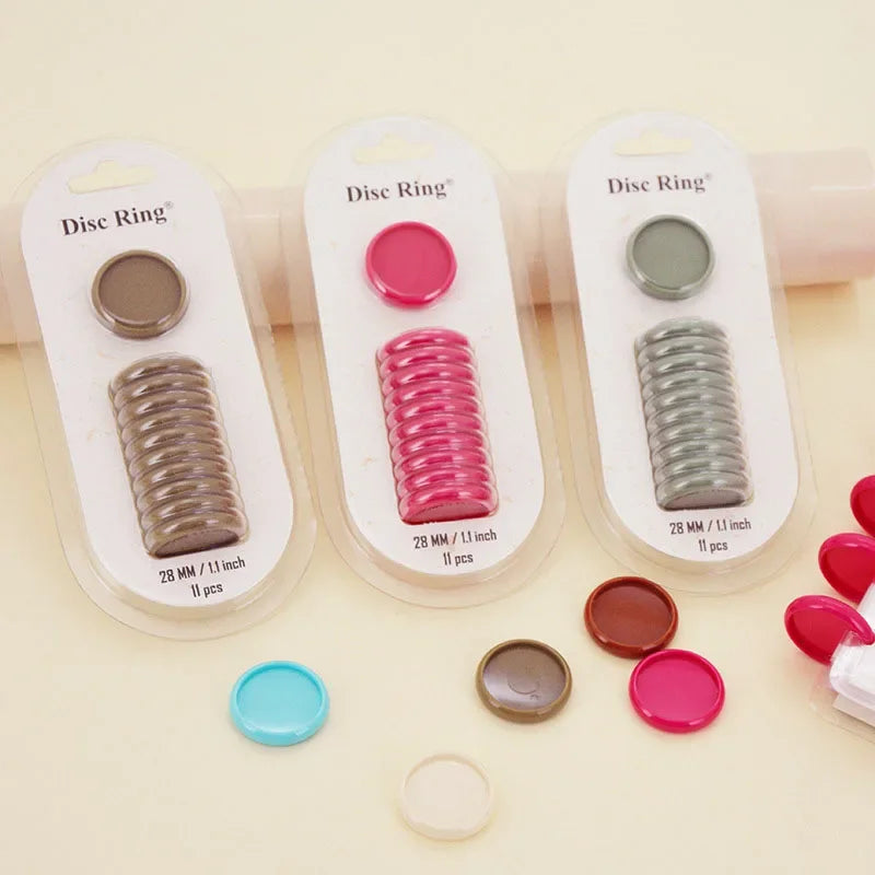 11 anillas de hojas sueltas de 24 mm, 28 mm y 32 mm para cuaderno, con agujero en forma de hongo, para encuadernación escolar y de oficina.