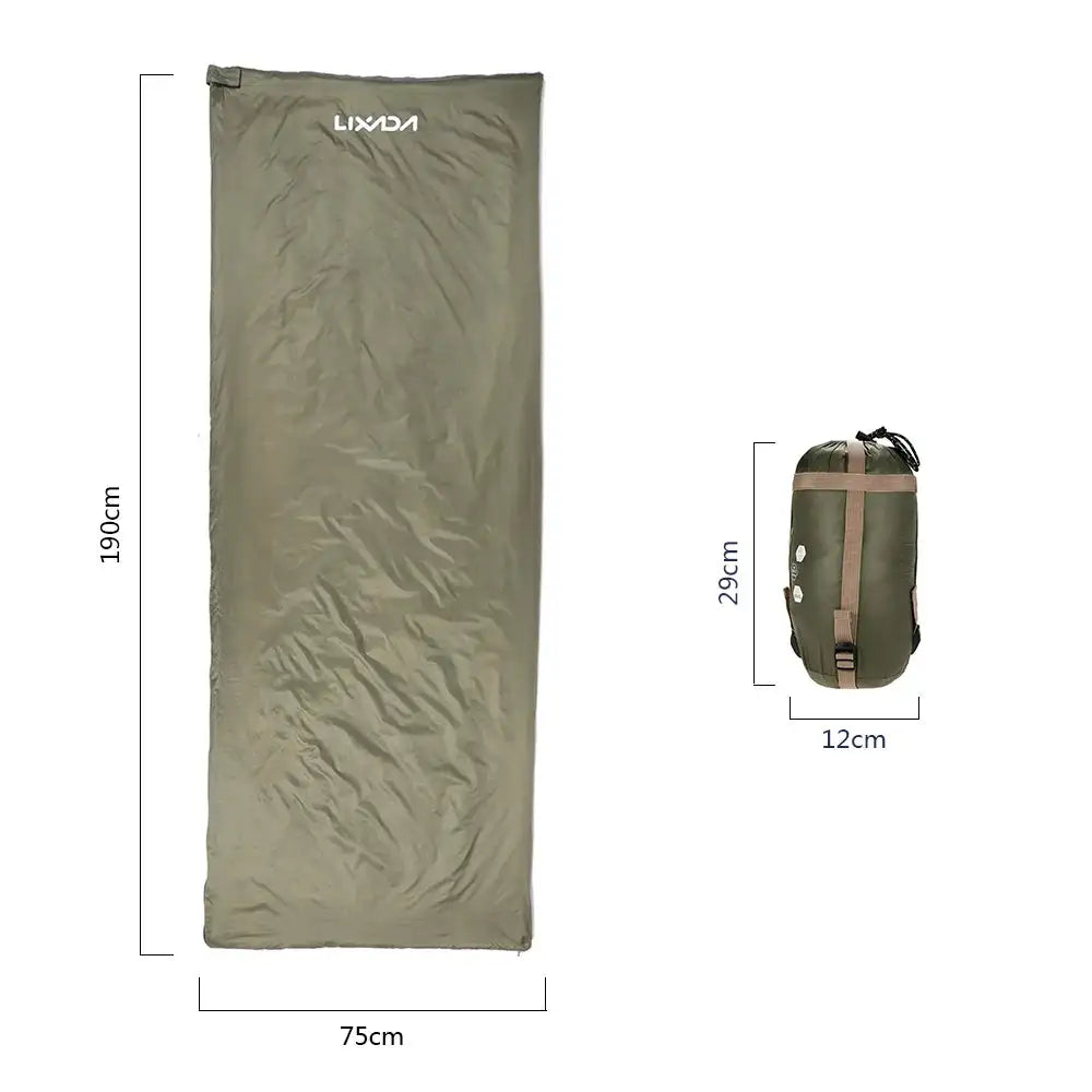 Lixada 190 * 75cm Outdoor Portable Envelope Sleeping Bag Camping Travel Hiking Multifunction Ultra-light 680g Backpacking - Lootquake