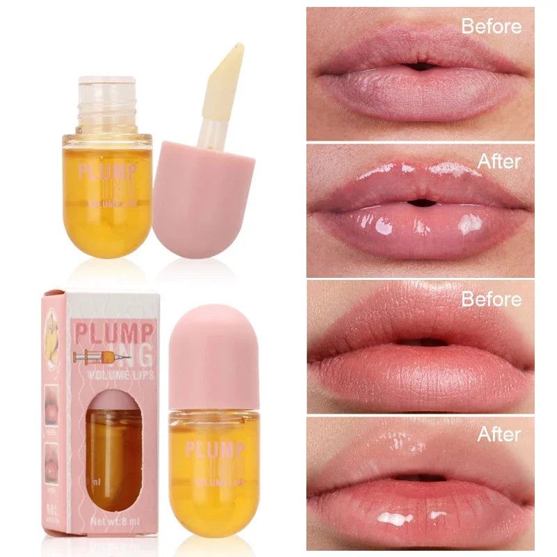 Aceite voluminizador de labios que rellena los labios al instante, aumentando su elasticidad, hidratación duradera, brillo y saturación, belleza, maquillaje, cuidado de labios.