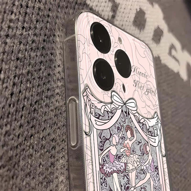 Funda para iPhone con bailarina rosa
