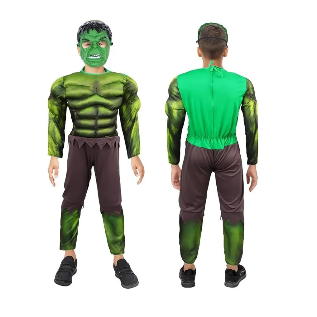 Halloween Party Costumes Adult Green Giant Muscle Model Clothing,CosplayJumpsuits And Hulk Masks, Children Adult Cosplay Clothes