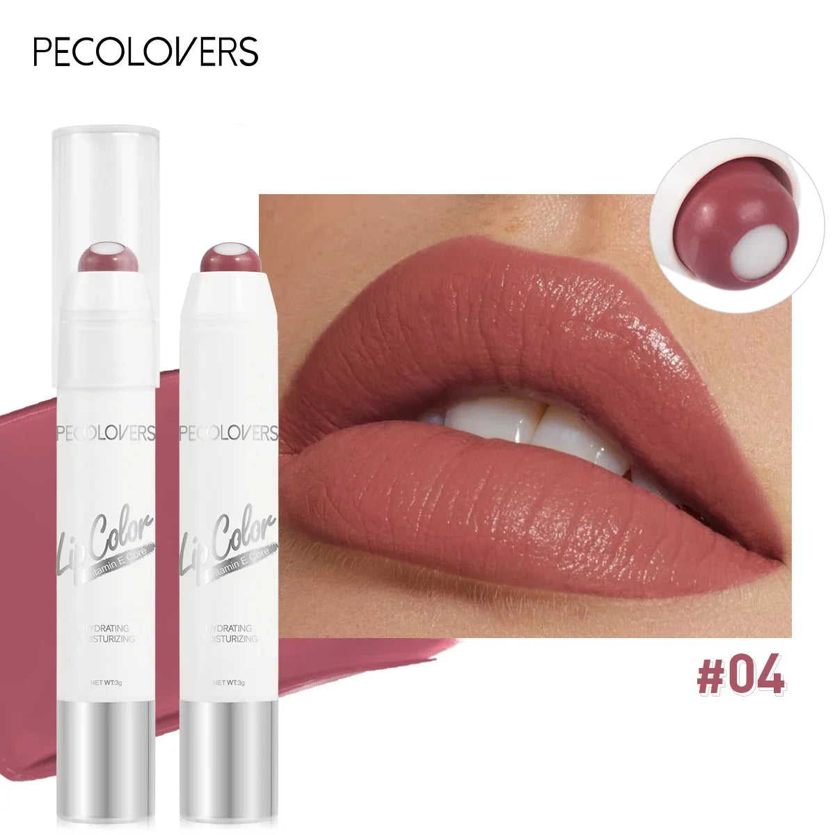 Lápiz labial nude 2 en 1, bálsamo labial rojo mate hidratante, 6 colores, resistente al agua, de larga duración, antiadherente.