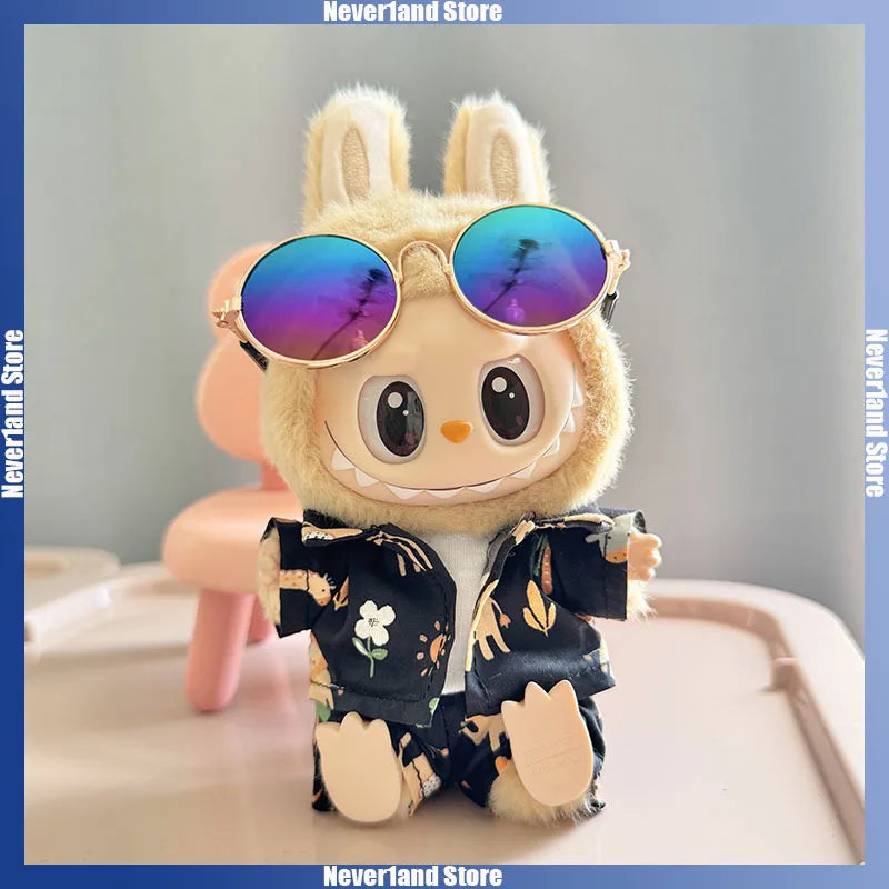 Ropa para muñecas Labubu, monos estilo resort de playa, accesorios de ropa para muñecas Labubu Idol V1 V2, muñeco de peluche universal de 15/17 cm.