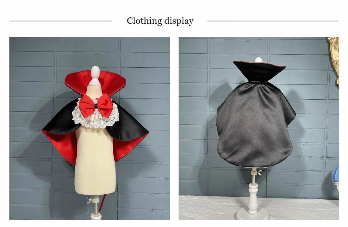 Disfraces de Halloween para mascotas, capa de vampiro para cosplay para perros pequeños, gatos, gatitos, cachorros, ropa kawaii para mascotas, accesorios para gatos, regalo