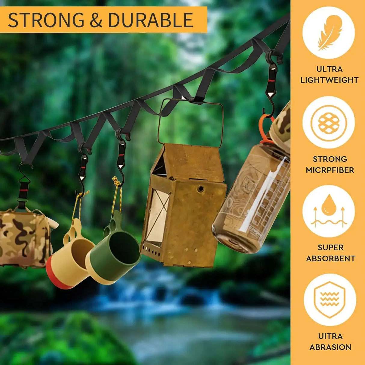 1.8 Outdoor Hanging Rope Portable Lanyard Canopy Hanger Camping Campsite Storage Strap Hiking Tent Accessories Camping Gear - Lootquake