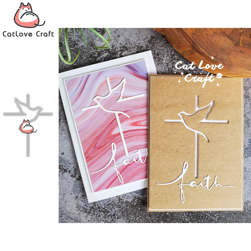 Catlove Dove Cross Easter Metal Cutting Dies Scrapbooking Mold Stencil Die Cuts Card Making DIY Craft Embossing New Die For 2023 - Lootquake